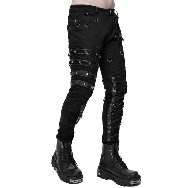 achetez DEVIL FASHION Pantalon ‘Acanthus’ En Jean Noir 8