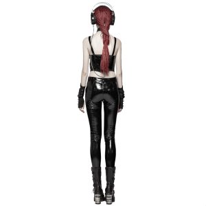 boutique en ligne PUNK RAVE Pantalon ‘Ball Jointed Doll’ En Vinyle Noir 21