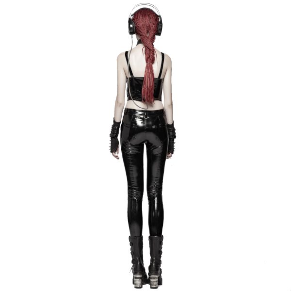 boutique en ligne PUNK RAVE Pantalon ‘Ball Jointed Doll’ En Vinyle Noir 4