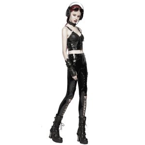 boutique en ligne PUNK RAVE Pantalon ‘Ball Jointed Doll’ En Vinyle Noir 23