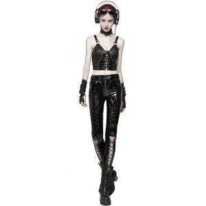 boutique en ligne PUNK RAVE Pantalon ‘Ball Jointed Doll’ En Vinyle Noir 25