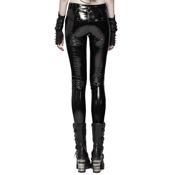 boutique en ligne PUNK RAVE Pantalon ‘Ball Jointed Doll’ En Vinyle Noir 9