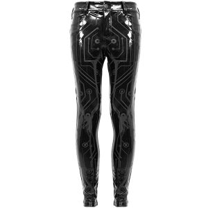 DEVIL FASHION Pantalon ‘Cyber Game’ En Simili Cuir Glossy Noir Pas Cher soldes France 39