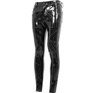 DEVIL FASHION Pantalon ‘Cyber Game’ En Simili Cuir Glossy Noir Pas Cher soldes France 43