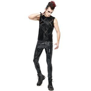 DEVIL FASHION Pantalon ‘Cyber Game’ En Simili Cuir Glossy Noir Pas Cher soldes France 27