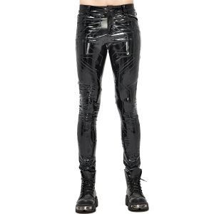 DEVIL FASHION Pantalon ‘Cyber Game’ En Simili Cuir Glossy Noir Pas Cher soldes France 33