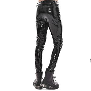 DEVIL FASHION Pantalon ‘Cyber Game’ En Simili Cuir Glossy Noir Pas Cher soldes France 35