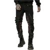 site soldes PUNK RAVE Pantalon ‘Cynfael’ Noir Et Tartan Rouge 64