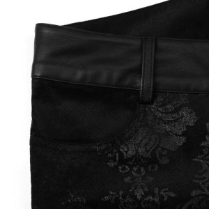 PUNK RAVE Pantalon ‘Damask’ Noir destockage 46