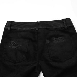 PUNK RAVE Pantalon ‘Damask’ Noir destockage 48