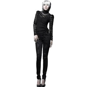 PUNK RAVE Pantalon ‘Damask’ Noir destockage 30