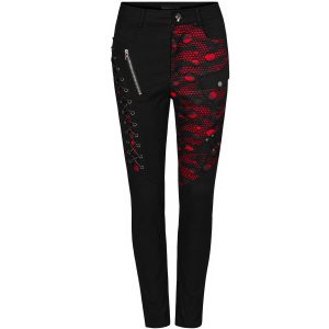 mode PUNK RAVE Pantalon ‘Dark Blood’ Noir Et Rouge 39