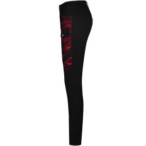 mode PUNK RAVE Pantalon ‘Dark Blood’ Noir Et Rouge 43