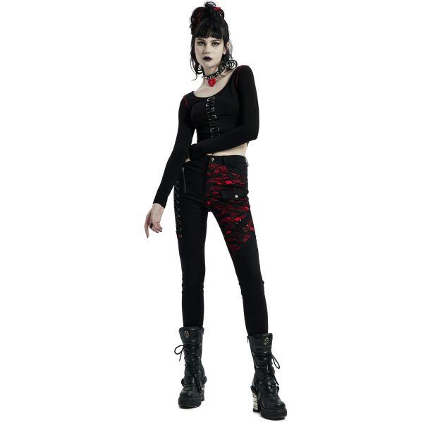 mode PUNK RAVE Pantalon ‘Dark Blood’ Noir Et Rouge 6