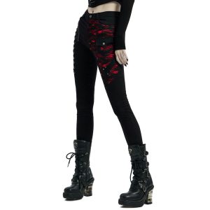 mode PUNK RAVE Pantalon ‘Dark Blood’ Noir Et Rouge 37