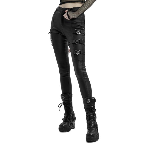 en promotion PUNK RAVE Pantalon ‘Dark Doll’ Noir 12