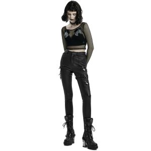 en promotion PUNK RAVE Pantalon ‘Dark Doll’ Noir 28