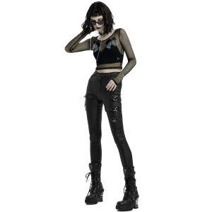 en promotion PUNK RAVE Pantalon ‘Dark Doll’ Noir 32