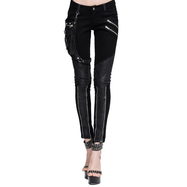 DEVIL FASHION Pantalon ‘Dark Punk’ Noir meilleure qualité 1