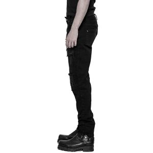 Achat PUNK RAVE Pantalon Decadent ‘Black Swamp’ Noir 40