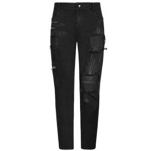 Achat PUNK RAVE Pantalon Decadent ‘Black Swamp’ Noir 42