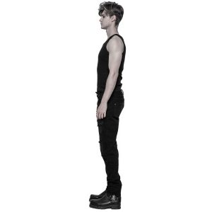 Achat PUNK RAVE Pantalon Decadent ‘Black Swamp’ Noir 26