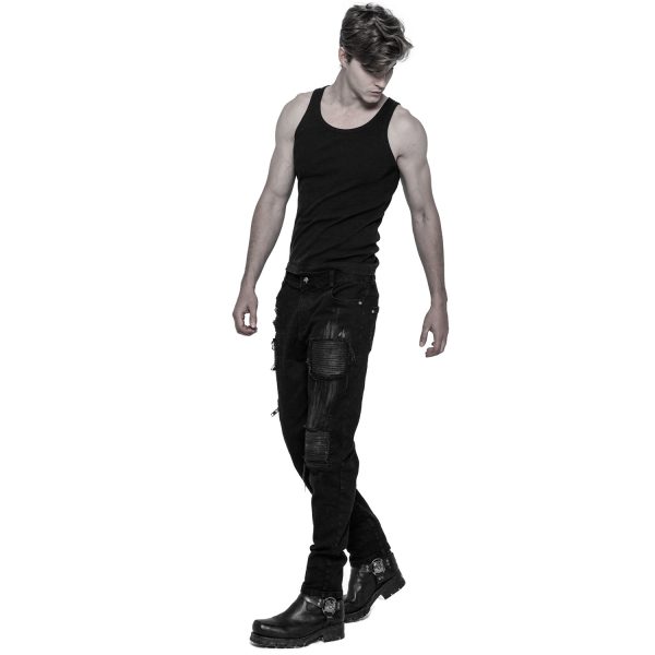 Achat PUNK RAVE Pantalon Decadent ‘Black Swamp’ Noir 6