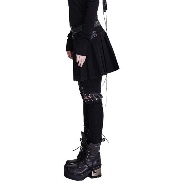 PUNK RAVE Pantalon-Demi-Jupe ‘Catacomb’ Noir à prix d'occasion 12