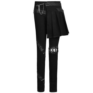 PUNK RAVE Pantalon-Demi-Jupe ‘Catacomb’ Noir à prix d'occasion 43