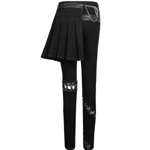 PUNK RAVE Pantalon-Demi-Jupe ‘Catacomb’ Noir à prix d'occasion 45