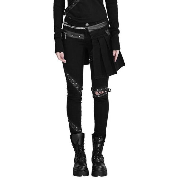 PUNK RAVE Pantalon-Demi-Jupe ‘Catacomb’ Noir à prix d'occasion 1