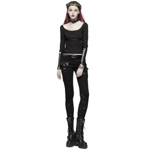 boutiqued pas cher PUNK RAVE Pantalon ‘Destruction Unit’ Noir 18