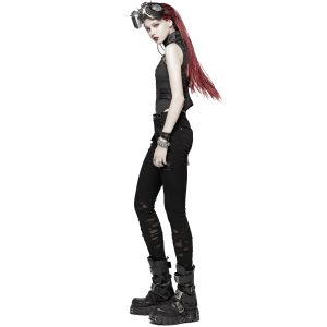 boutiqued pas cher PUNK RAVE Pantalon ‘Destruction Unit’ Noir 28