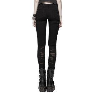 boutiqued pas cher PUNK RAVE Pantalon ‘Destruction Unit’ Noir 32