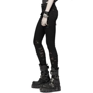 boutiqued pas cher PUNK RAVE Pantalon ‘Destruction Unit’ Noir 34