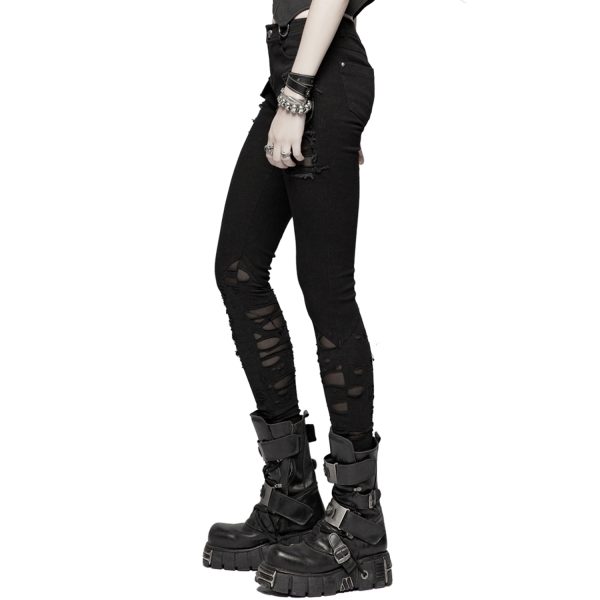 boutiqued pas cher PUNK RAVE Pantalon ‘Destruction Unit’ Noir 11