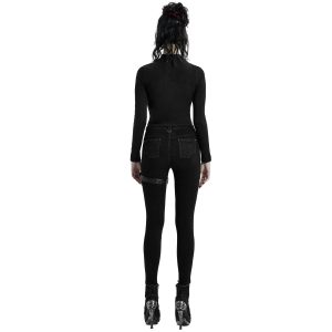 PUNK RAVE Pantalon Déstructuré ‘Gehenna’ En Jean Noir online boutique 24