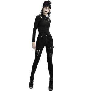 PUNK RAVE Pantalon Déstructuré ‘Gehenna’ En Jean Noir online boutique 30