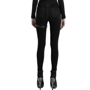 PUNK RAVE Pantalon Déstructuré ‘Gehenna’ En Jean Noir online boutique 36