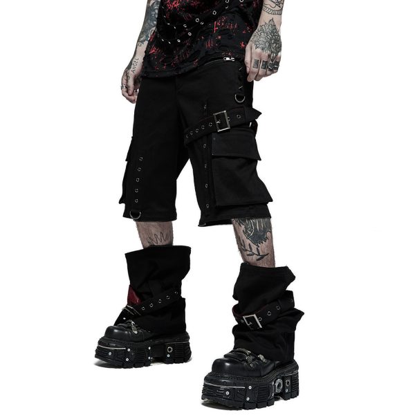 marques de renommée PUNK RAVE Pantalon ‘Double Jeu’ Noir 9