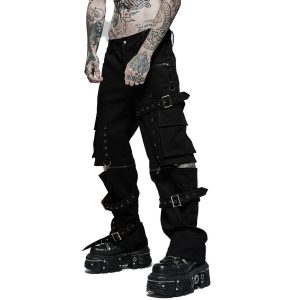 marques de renommée PUNK RAVE Pantalon ‘Double Jeu’ Noir 40