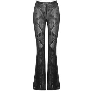 PUNK RAVE Pantalon Evasé ‘Serpentine’ Noir Réductions 35