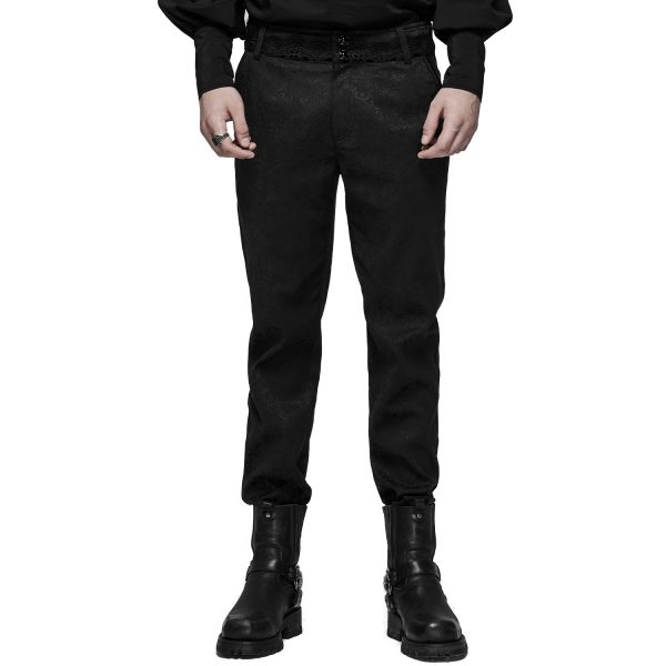 PUNK RAVE Pantalon ‘Goth Blood’ En Jacquard Noir meilleur cadeau 5