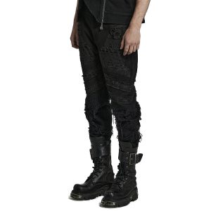 boutique PUNK RAVE Pantalon ‘Goth Distressed’ Noir 41