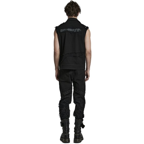 boutique PUNK RAVE Pantalon ‘Goth Distressed’ Noir 4