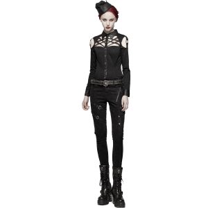 PUNK RAVE Pantalon ‘Gothic Trooper’ Noir boutique en france 24