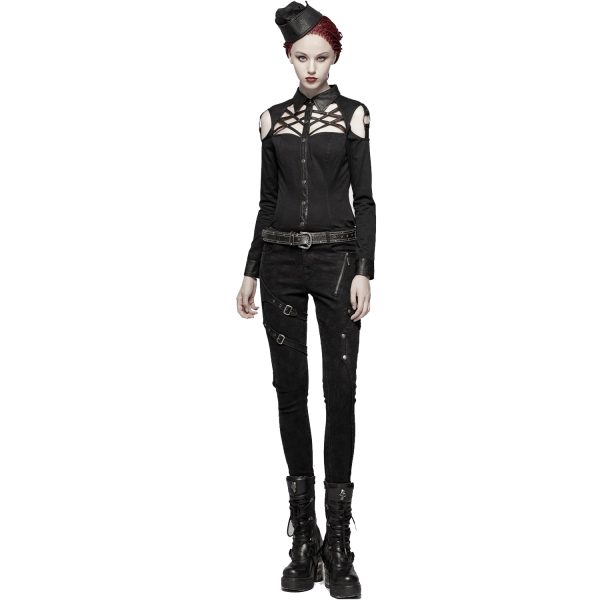 PUNK RAVE Pantalon ‘Gothic Trooper’ Noir boutique en france 3