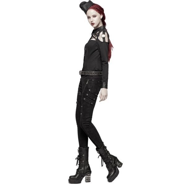 PUNK RAVE Pantalon ‘Gothic Trooper’ Noir boutique en france 6