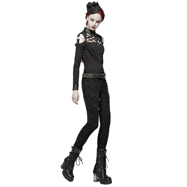 PUNK RAVE Pantalon ‘Gothic Trooper’ Noir boutique en france 7