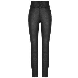 Boutique PUNK RAVE Pantalon Gothique ‘Black Soiree’ Noir 38